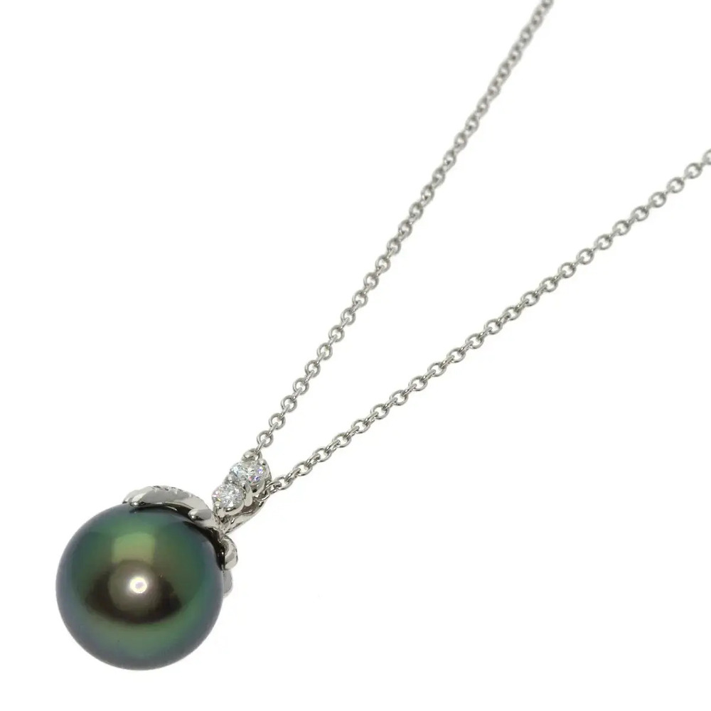 Tiffany Co Fireworks Pearl Diamond Necklace Platinum Black